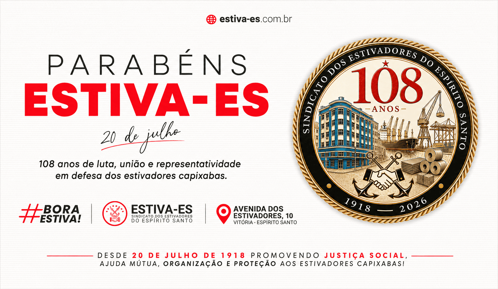 20 de julho: 108 anos do Sindicato dos Estivadores